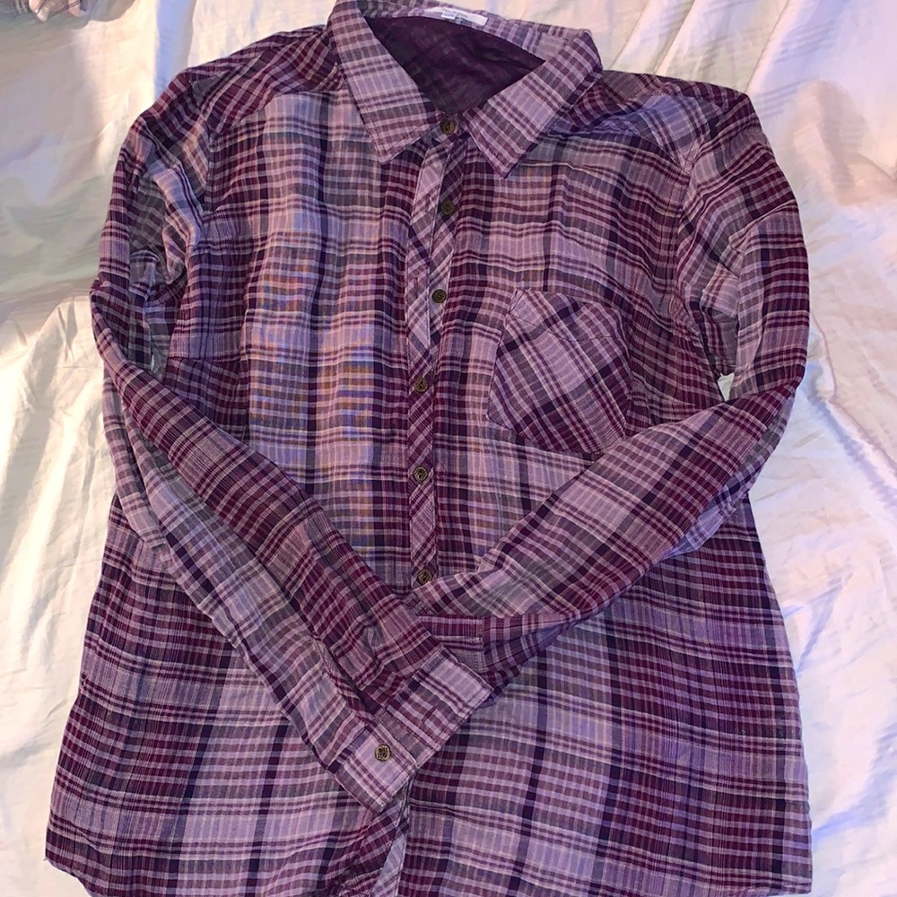 Purple Plaid Button Up